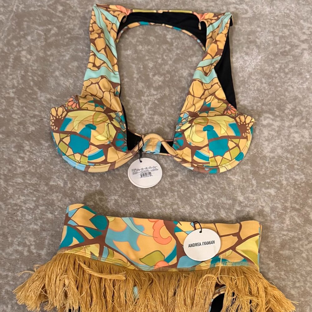 Andrea Iyamah Fringe Bikini Set – Multicolor Print (NWT) - Picture 2 of 5